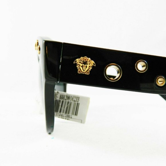 VERSACE | Cat Eye Sunglasses | #4320 Blkw/Gold Grommet & Case NEW main image 6